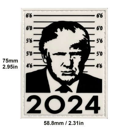 Trump Mugshot 2024 PVC Patch White