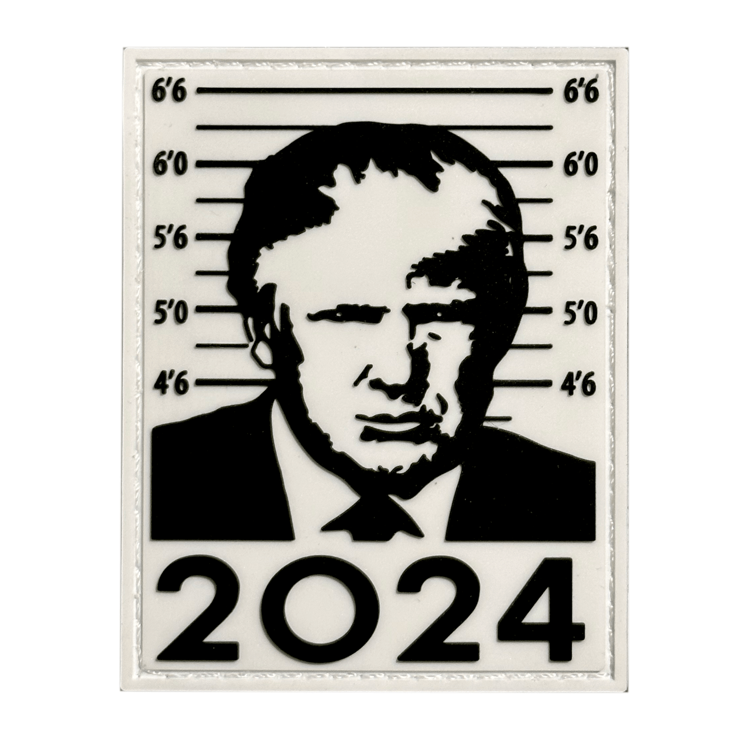 Trump Mugshot 2024 PVC Patch White