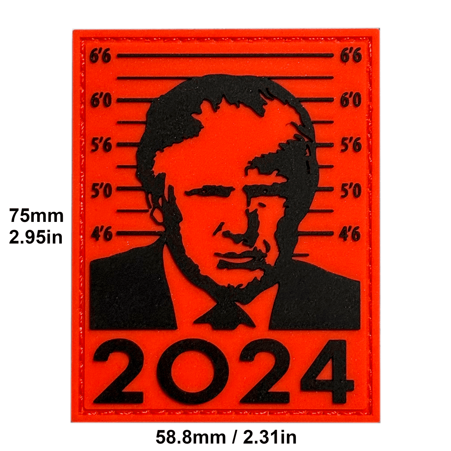 Trump Mugshot 2024 PVC Patch Red